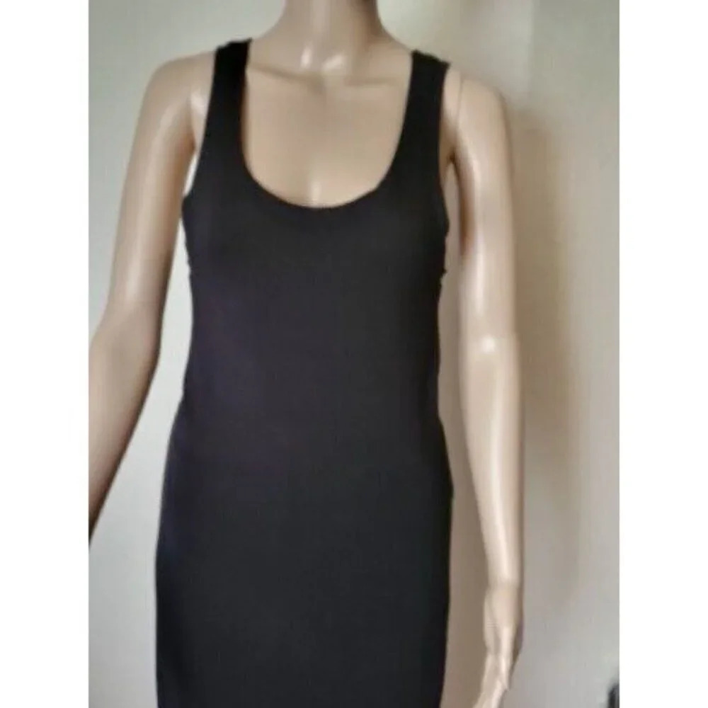 Victoria's Secret Ribbed Sleeveless midi Dress size Medium Black - Picture 2 of 6